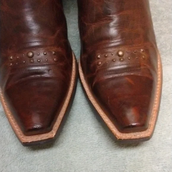 Ariat Brown Leather Rhinestone Boots size 9.5 - Picture 4 of 15